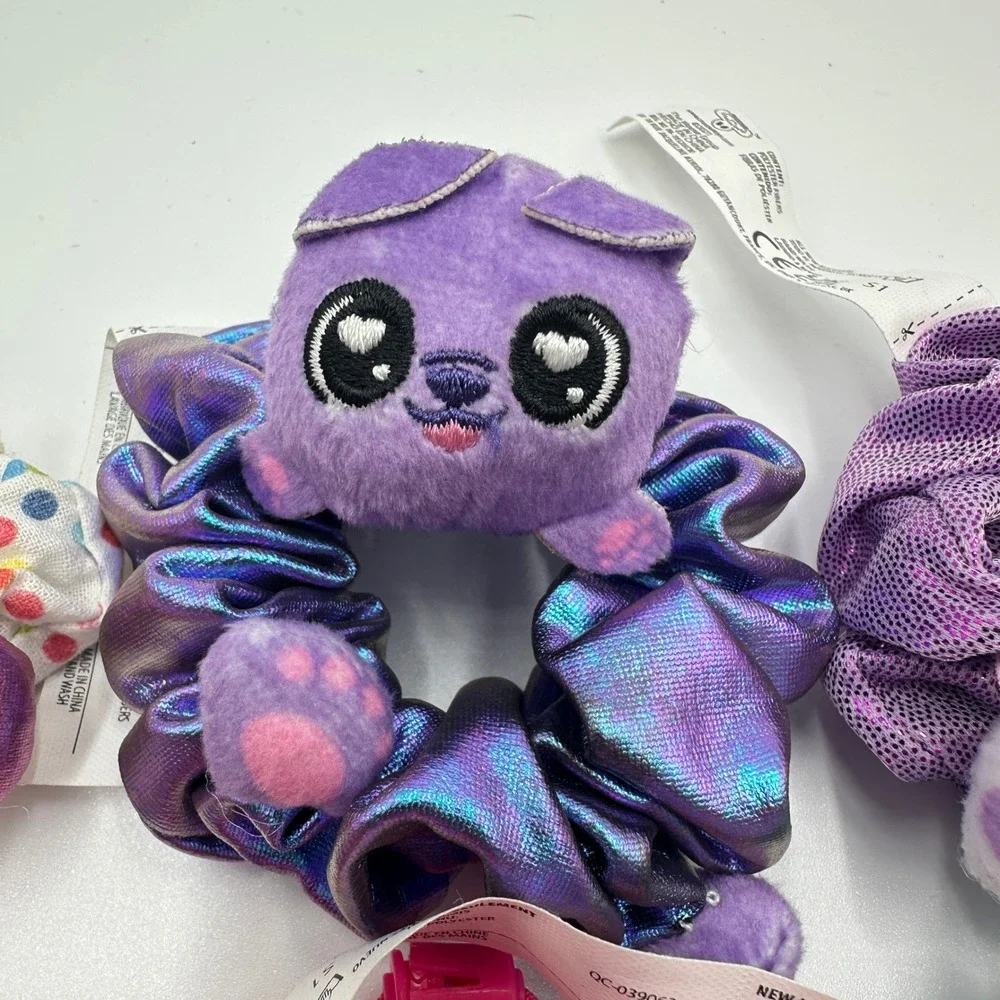 Moose Toys Scrunchems Hair Scrunchies Kids OS Multicolor Excellent Plush Lot 6pc